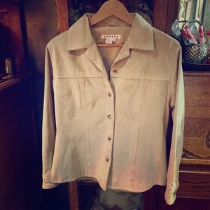 Tan Leather Suede Jacket by AMI. Size M